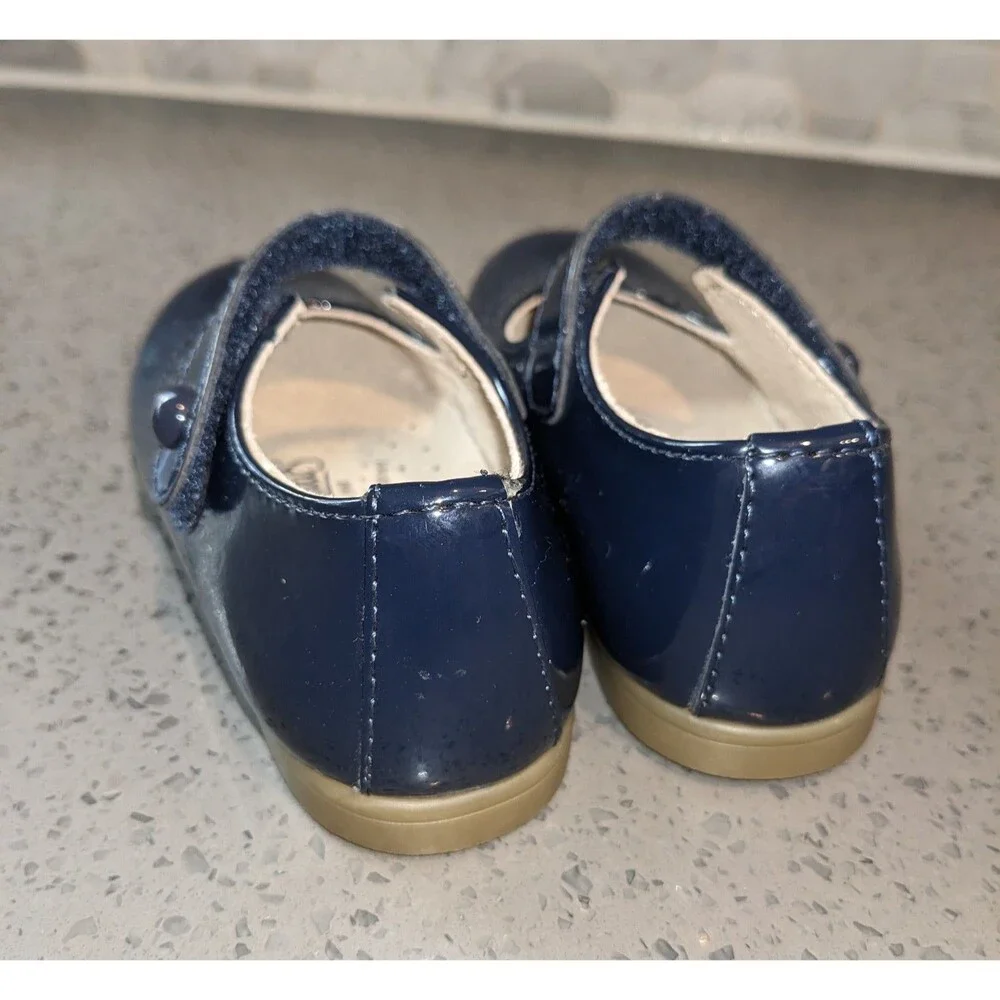 Footmates Blue Patent Emma Mary Jane Shoes, Little Girls Dress Shoes Sz 8
